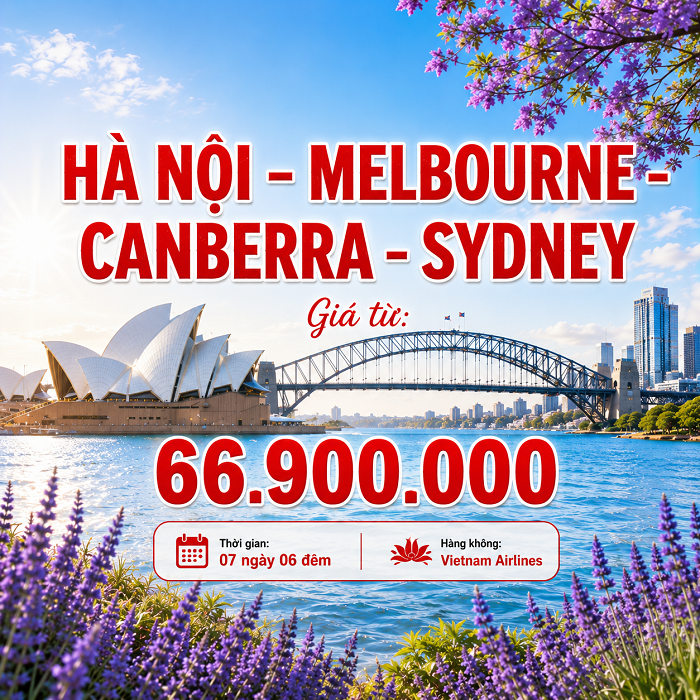 Hà Nội – Melbourne – Canberra – Sydney 7N6Đ