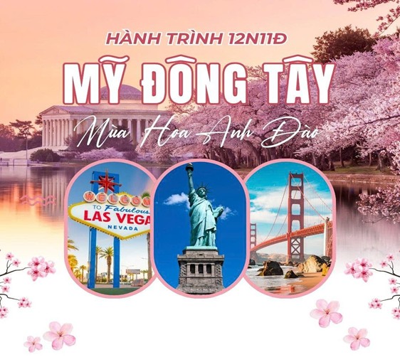 TOUR MỸ: Lễ 30/4 & mùa hoa phượng tím 12N11Đ