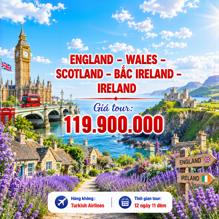 Vương quốc Anh – Ireland 12N11Đ