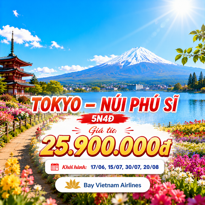 Hà Nội – Tokyo – Núi Phú Sỹ 5N4Đ