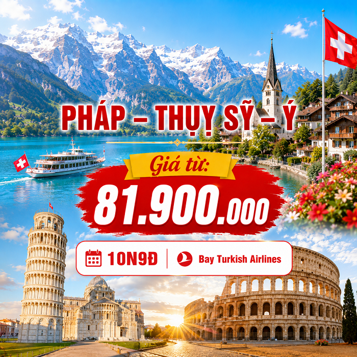 Pháp – Thụy Sĩ – Ý – Vatican 10N9Đ