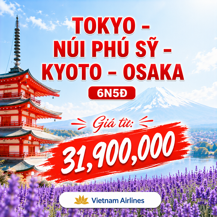 Tokyo – Núi Phú Sỹ – Kyoto – Osaka 6N5Đ