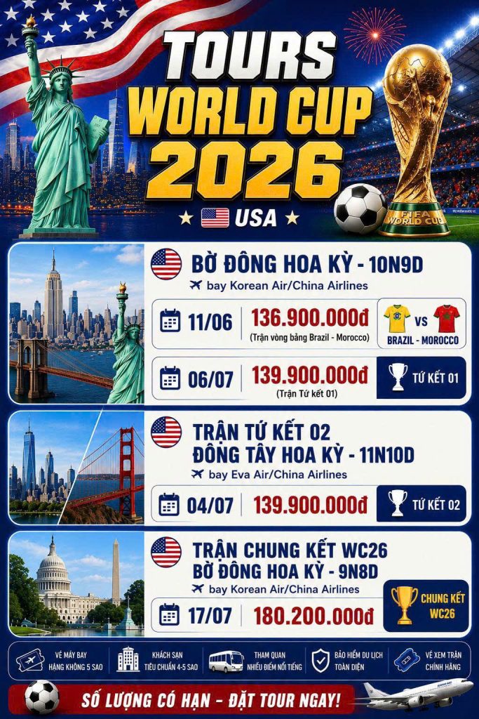 Tour Mỹ: TRẬN CHUNG KẾT WORLD CUP 2026