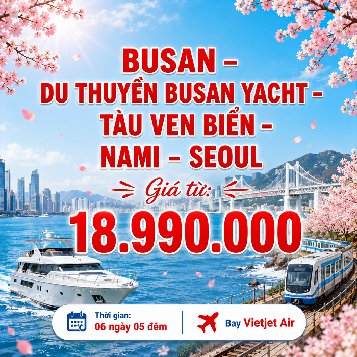 Busan - Tàu ven biển Haeundae - Seoul - Nami - Hái táo/lê 6N5Đ - HanoiSkyTours
