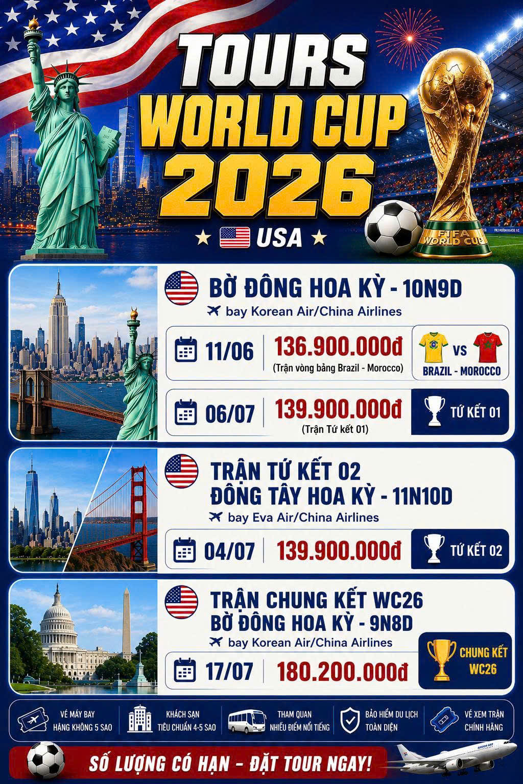Tour Mỹ: TRẬN CHUNG KẾT WORLD CUP 2026