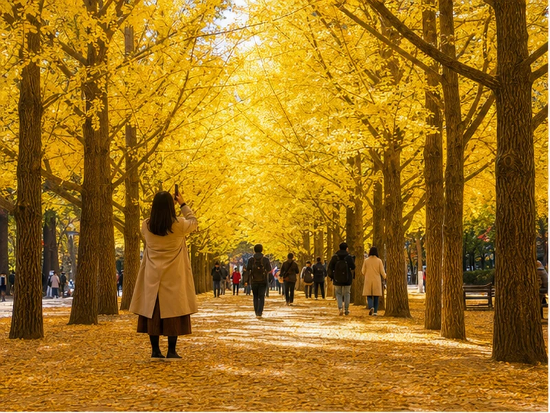 Đảo Nami mùa thu trong Seoul - Nami - Everland - Starfield - làng cổ Namsan Hanok - Công viên sinh thái đài quan sát Aegibong | VNA - HanoiSkyTours