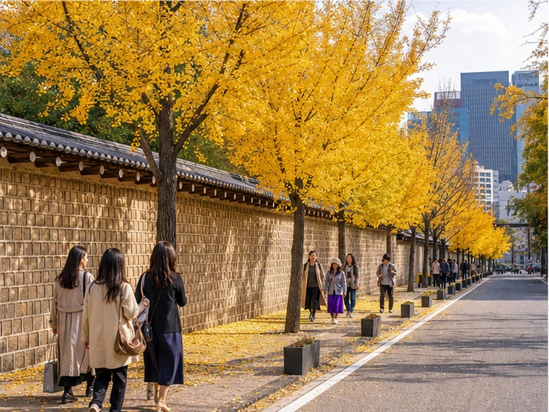 Trường đại học Kyung Hee và tháp Namsan mùa thu Seoul