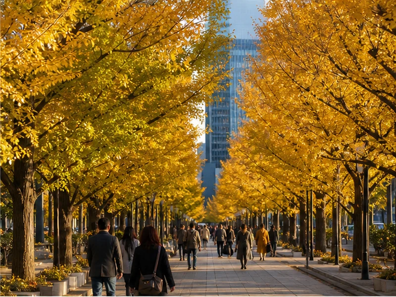 Đường hầm lá phong Momiji Kairou tại hồ Kawaguchiko núi Phú Sĩ