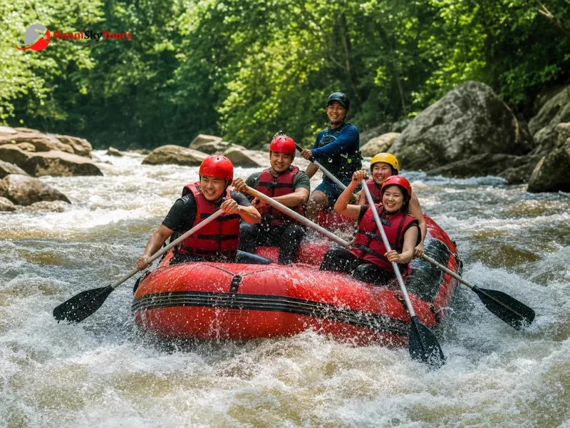 Chèo thuyền vượt thác trên sông Kelani tại Kitulgala