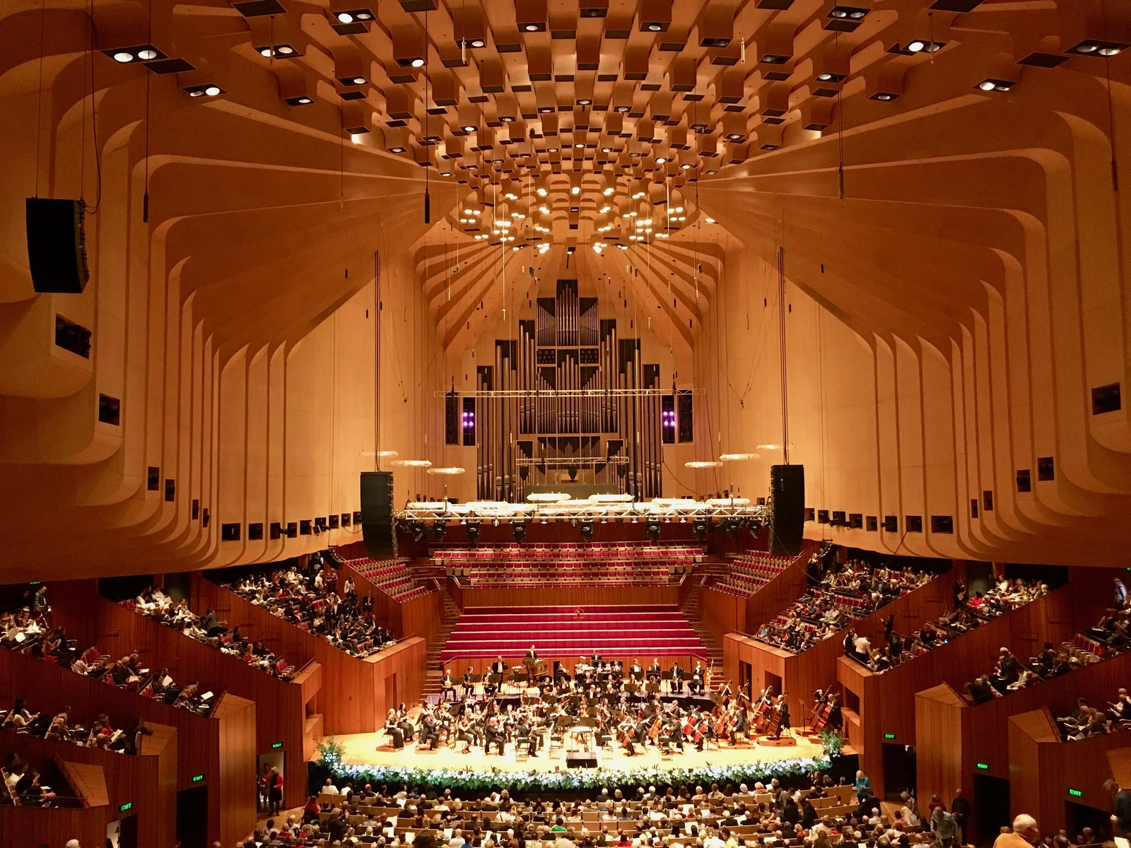 Không gian khán phòng hòa nhạc đại dương Concert Hall lộng lẫy bên trong Nhà hát Con Sò Sydney Opera House