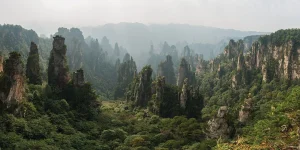 Hàng nghìn cột đá sa thạch thạch anh Trương Gia Giới kỳ vĩ vươn lên giữa mây ngàn tại vườn quốc gia Vũ Lăng Nguyên Hồ Nam