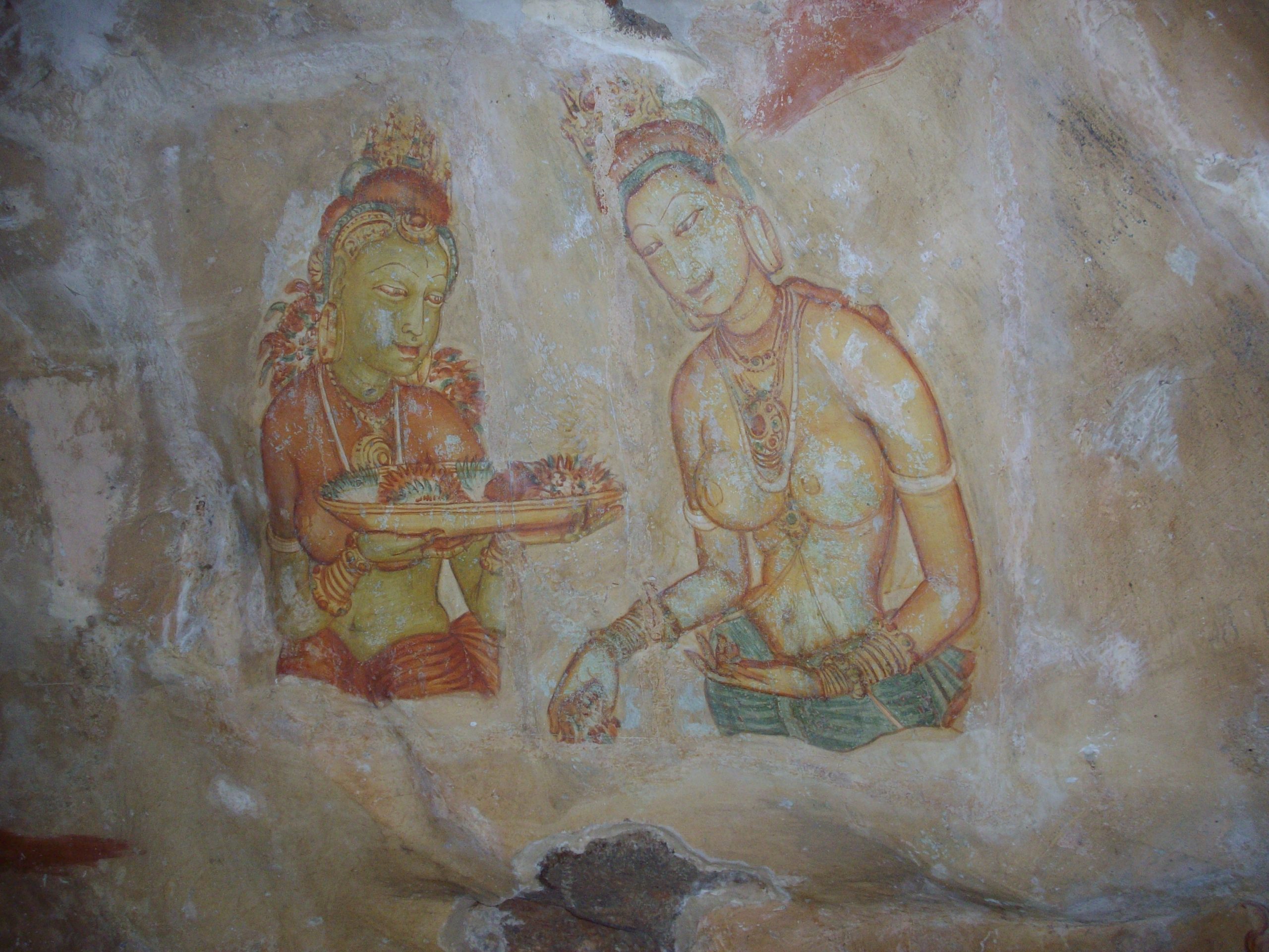 Bích họa tiên nữ Sigiriya Frescoes rực rỡ sắc màu có tuổi đời hơn 1500 năm