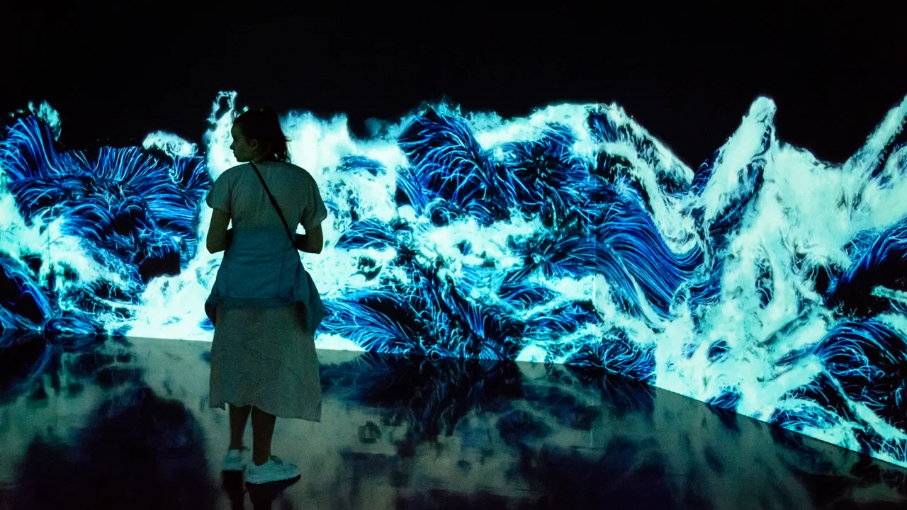 Không gian nghệ thuật ánh sáng tương tác đa giác quan vô cực tại bảo tàng số teamLab Tokyo