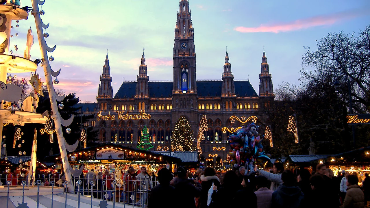 Chợ Giáng sinh Tòa Thị Chính Rathaus Vienna nước Áo